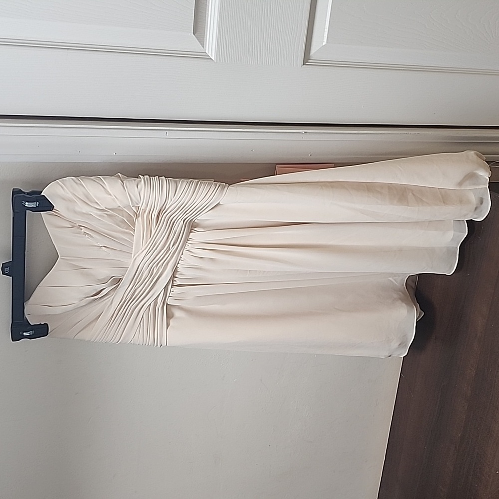 Cream strapless dress with zipper back Women's XL